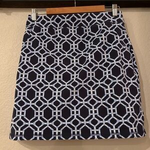 ❗️FINAL❗️Belle by Kim Gravel Navy and White Geometric Skort Skirt Small